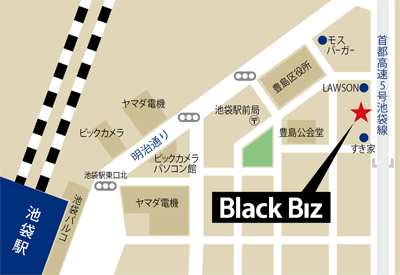 ハナワークスBB池袋店地図（小）